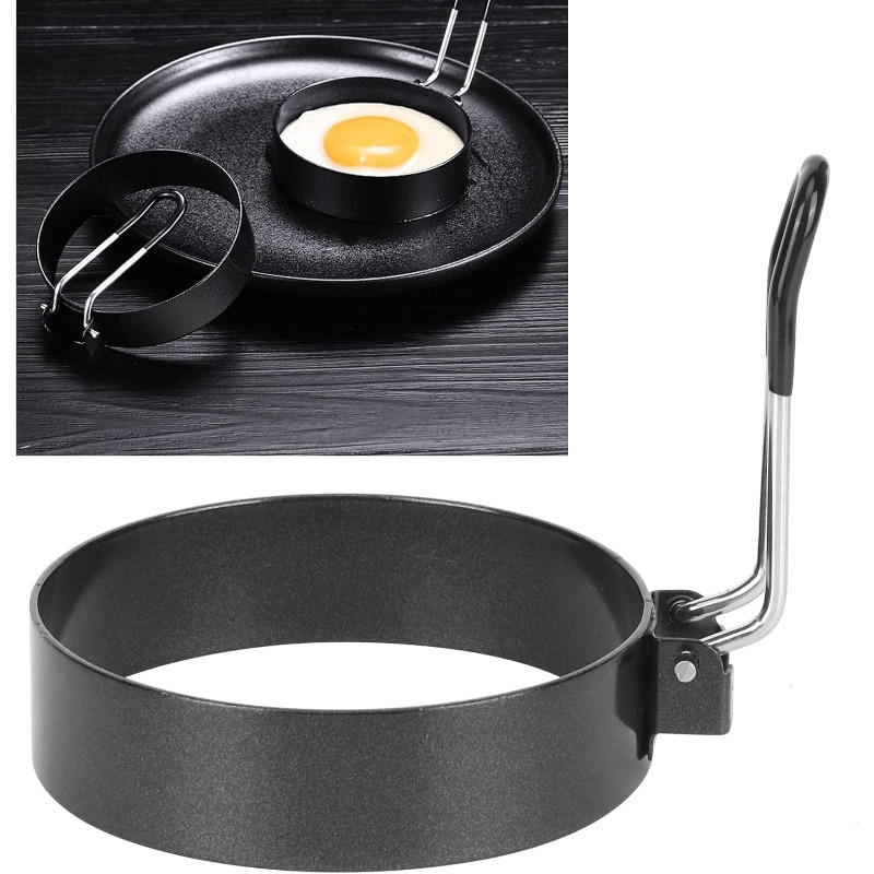 Egg Waffle Pan - Eierringform, antihaftbeschichtete Edelstahlpfanne mit hitzebeständigem Griff